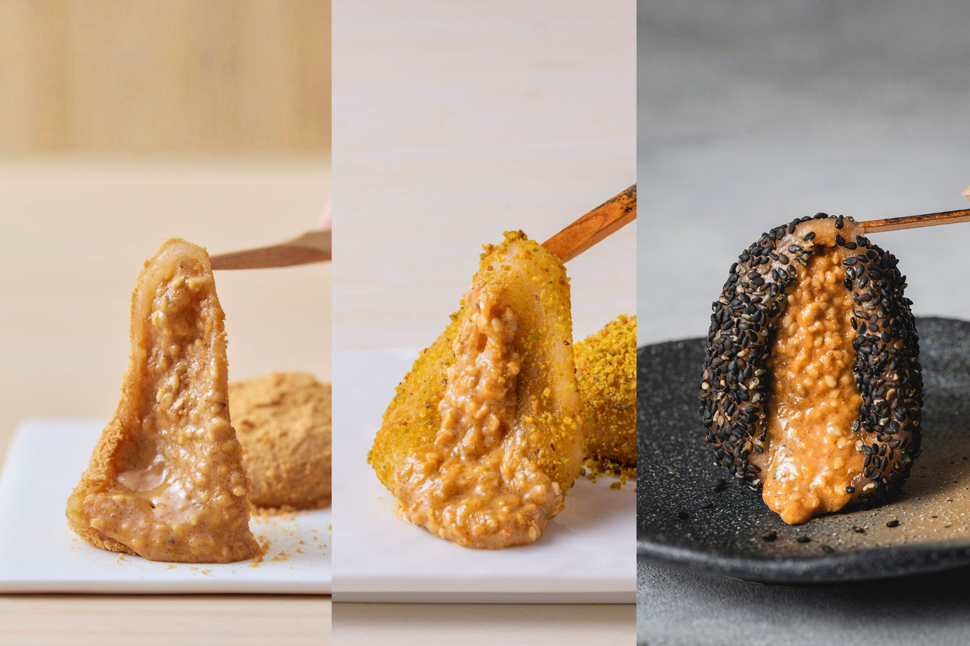 【冷凍】砂利餅3種セット（黄金・ピスタチオ・黒胡麻　各5個入）